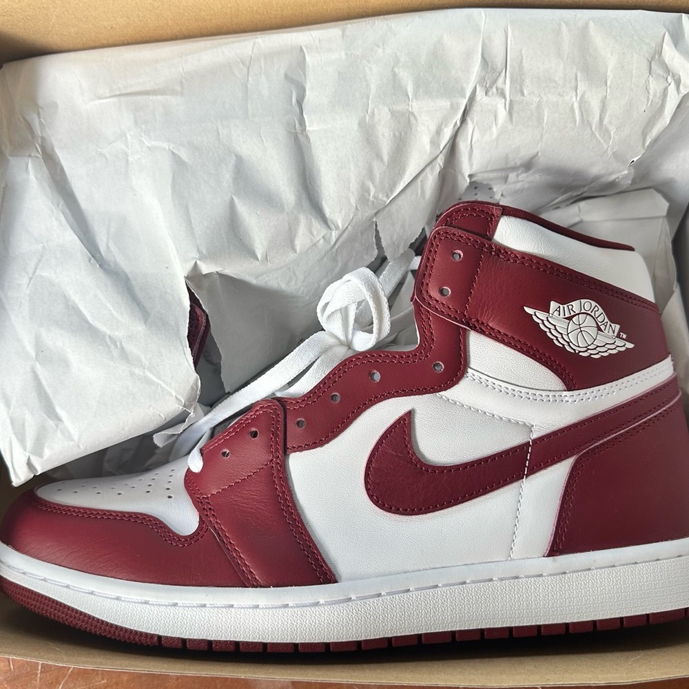 Nike Red and White Sneakers High-Top Design